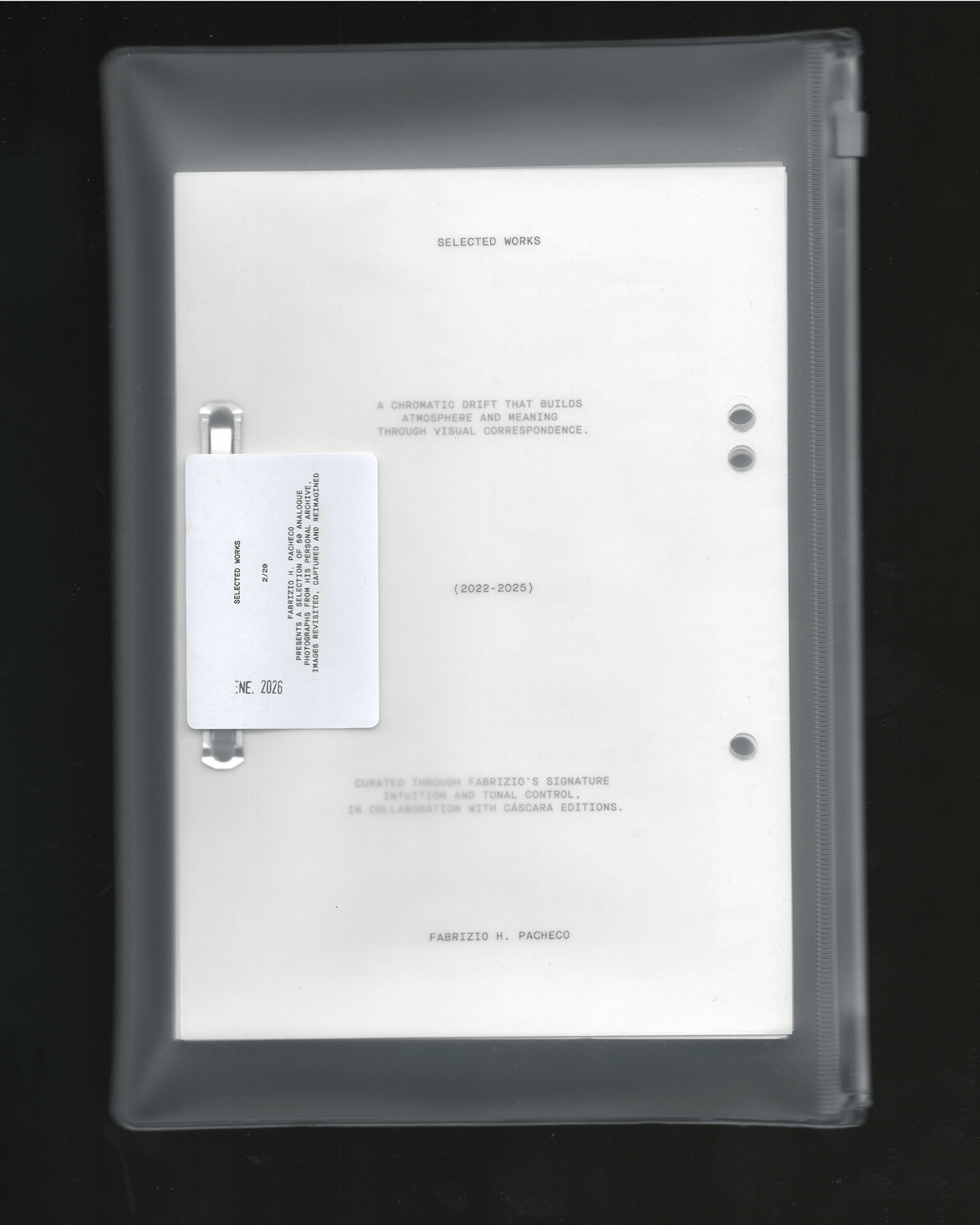 'Selected Works' x Fabrizio H. Pacheco